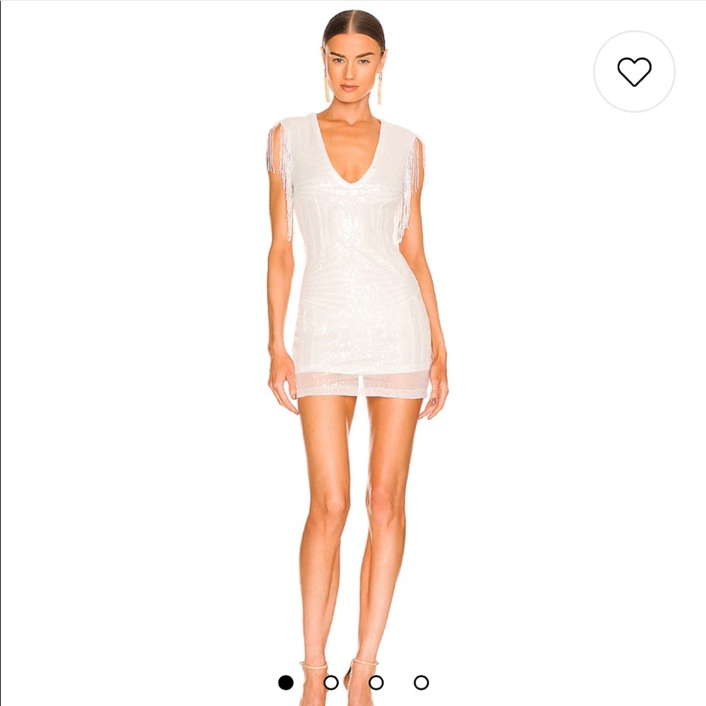 superdown Carly Fringe Mini Dress in White from Revolve